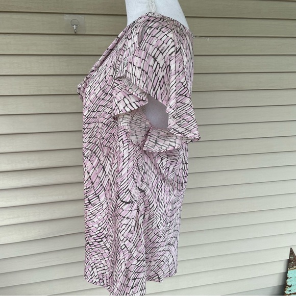 Lafayette 148 Silk Cowl Neck Printed Blouse Size 12 - Picture 2 of 8